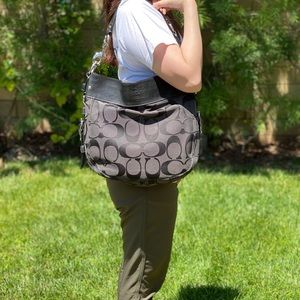 ❌SOLD❌ COACH hobo shoulder bag black monogram